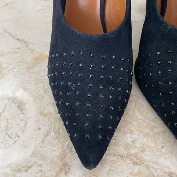 H by Halston Laurel Women's Black Suede Beaded Shoes - Picture 8 of 12